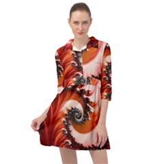 Abstract Fractal Patterns Red Mini Skater Shirt Dress by Vaneshart