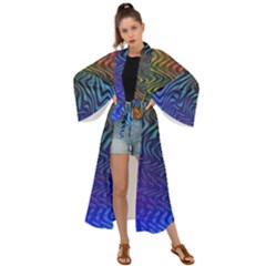 Abstract Circles Lines Colorful Maxi Kimono by Vaneshart