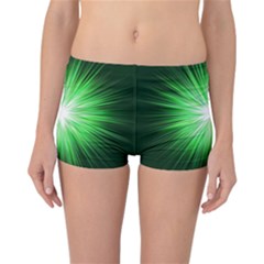 Green Blast Background Reversible Boyleg Bikini Bottoms by Mariart