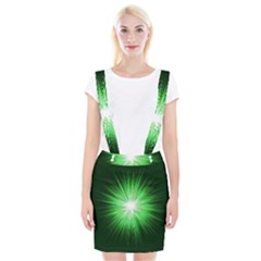 Green Blast Background Braces Suspender Skirt by Mariart