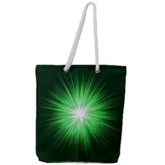 Green Blast Background Full Print Rope Handle Tote (large) by Mariart