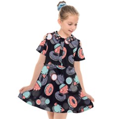 Seamless Sweets Background Kids  Short Sleeve Shirt Dress by Vaneshart