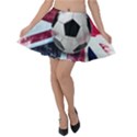 Soccer Ball With Great Britain Flag Velvet Skater Skirt View1