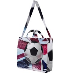 Soccer Ball With Great Britain Flag Square Shoulder Tote Bag by Vaneshart