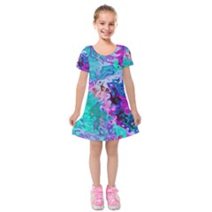 Background Texture Pattern Kids  Short Sleeve Velvet Dress by Vaneshart