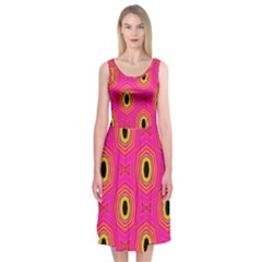 Abstract Clutter Midi Sleeveless Dress by Vaneshart