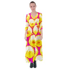 Pop Art Tennis Balls Button Up Maxi Dress by essentialimage