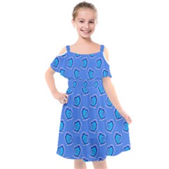 Surfer Pattern Kids  Cut Out Shoulders Chiffon Dress by bloomingvinedesign