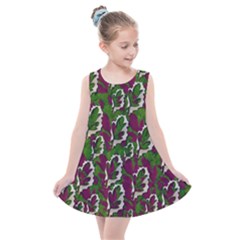 Green Fauna And Leaves In So Decorative Style Kids  Summer Dress by pepitasart