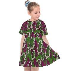 Green Fauna And Leaves In So Decorative Style Kids  Sailor Dress by pepitasart