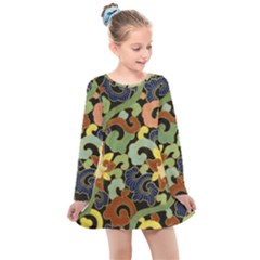 Abstract 2920824 960 720 Kids  Long Sleeve Dress by vintage2030