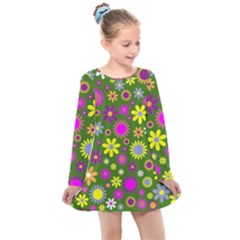 Abstract 1300667 960 720 Kids  Long Sleeve Dress by vintage2030