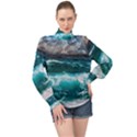 Waves 3975256 960 720 High Neck Long Sleeve Chiffon Top View1