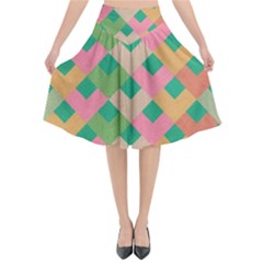 Abstract Seamless Pattern Flared Midi Skirt by Vaneshart