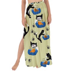 Cat And Fishbowl Maxi Chiffon Tie-up Sarong by bloomingvinedesign