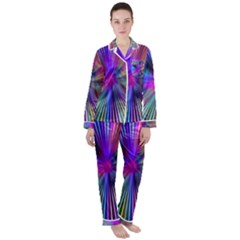 Rays Colorful Laser Ray Light Satin Long Sleeve Pyjamas Set by Bajindul