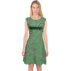 Network Communication Technology Capsleeve Midi Dress by Bajindul