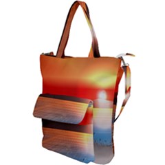 Sunset Water River Sea Sunrays Shoulder Tote Bag by Mariart