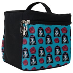 Girl Flower Pattern Blue Make Up Travel Bag (big) by snowwhitegirl