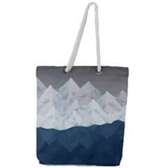 Snow Mountains Sea Sun Landscape Full Print Rope Handle Tote (large) by Wegoenart