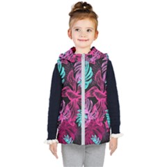 Leaves Kids  Hooded Puffer Vest by Sobalvarro