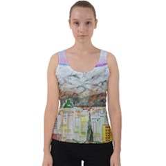 Mendoza City Argentina Mountains Velvet Tank Top by Wegoenart