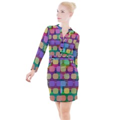 Pattern  Button Long Sleeve Dress by Sobalvarro