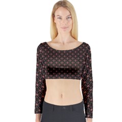 Pattern Texture Drawing Wall Long Sleeve Crop Top by Wegoenart