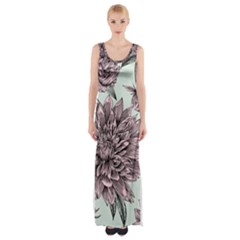 Flowers Thigh Split Maxi Dress by Sobalvarro