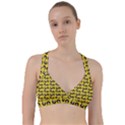 Retro Girl Daisy Chain Pattern Yellow Sweetheart Sports Bra View1