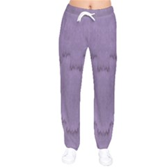 Love To One Color To Love Purple Women Velvet Drawstring Pants by pepitasart