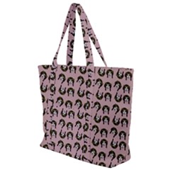 Retro Girl Daisy Chain Pattern Light Pink Zip Up Canvas Bag by snowwhitegirl