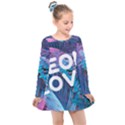 Neon Love Back Neon Love Front Kids  Long Sleeve Dress View1