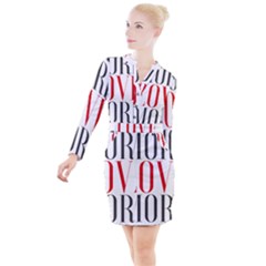 More Love More Button Long Sleeve Dress by Lovemore