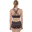 Vintage Hippie Girl Pattern Black Work It Out Gym Set View2