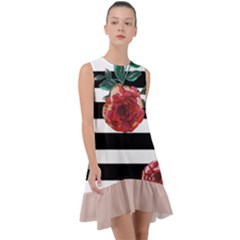 Rose Pattern Frill Swing Dress by bohojosartulfashion