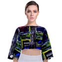 Between Two Moons 7 Tie Back Butterfly Sleeve Chiffon Top View1