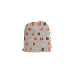 Cat Faces Pattern Drawstring Pouch (xs) by Vaneshart