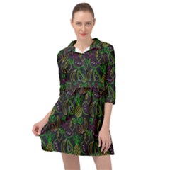 Neon Fruit Seamless Pattern Mini Skater Shirt Dress by Vaneshart