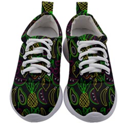 Neon Fruit Seamless Pattern Kids Athletic Shoes by Vaneshart