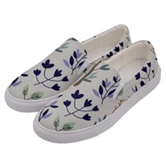 Dark Tone Plant Pattern Men s Canvas Slip Ons by Vaneshart