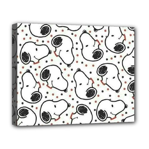 Dog Pattern Deluxe Canvas 20  X 16  (stretched) by Vaneshart