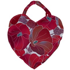 Floral Pattern Background Giant Heart Shaped Tote by Vaneshart