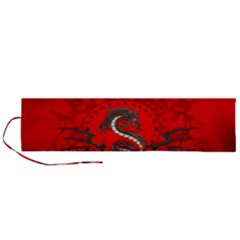 Chinese Dragon On Vintage Background Roll Up Canvas Pencil Holder (l) by FantasyWorld7