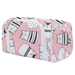 Cute Cats Cartoon Seamless Pattern Toiletries Pouch by Vaneshart