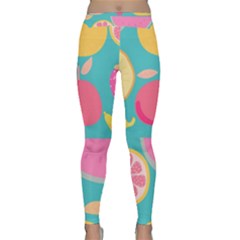 Seamless Pattern With Fruit Vector Illustrations Gift Wrap Design Classic Yoga Leggings by Vaneshart