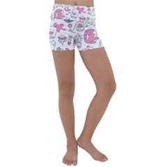 Set Kawaii Doodles Kids  Lightweight Velour Yoga Shorts by Vaneshart