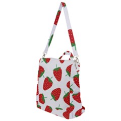 Seamless Pattern Fresh Strawberry Crossbody Backpack by Vaneshart