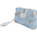 Unicorn Seamless Pattern Background Vector Wristlet Pouch Bag (Small) View1