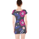 Vector Seamless Flower And Leaves Pattern Short Sleeve Bodycon Dress View2